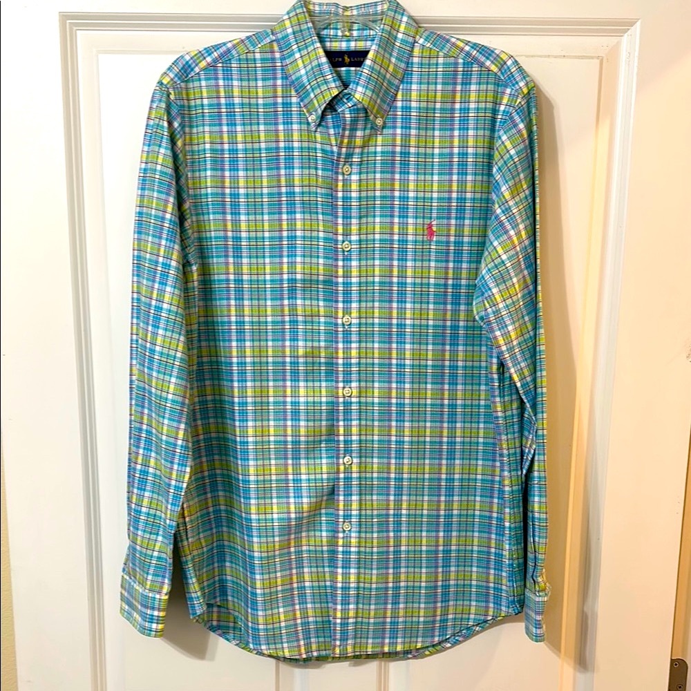 Ralf Lauren Men's‎ Blue Plaid Shirt